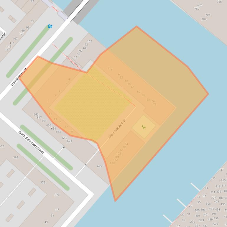 Kaart van postcodegebied 1087KD.