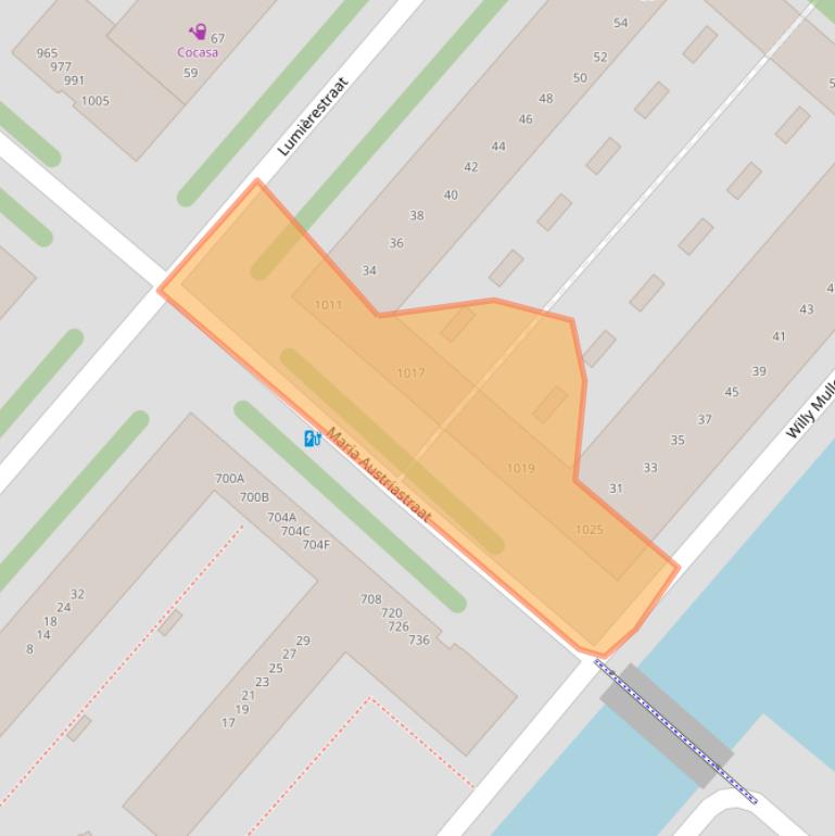 Kaart van postcodegebied 1087KJ.