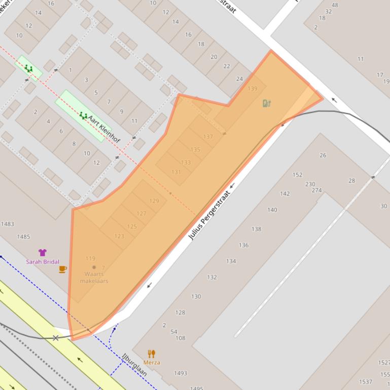 Kaart van postcodegebied 1087KN.