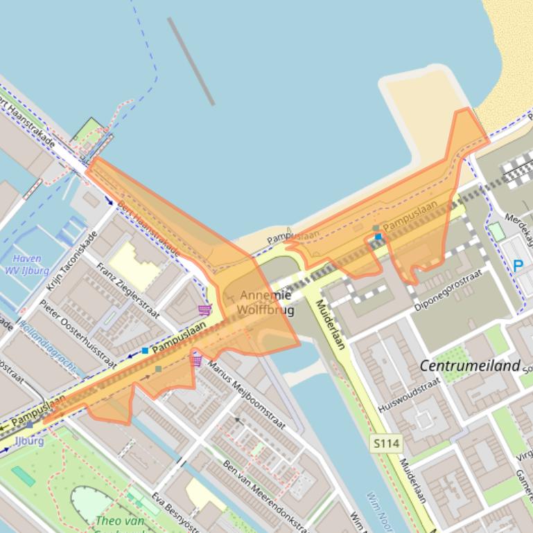 Kaart van postcodegebied 1087LA.