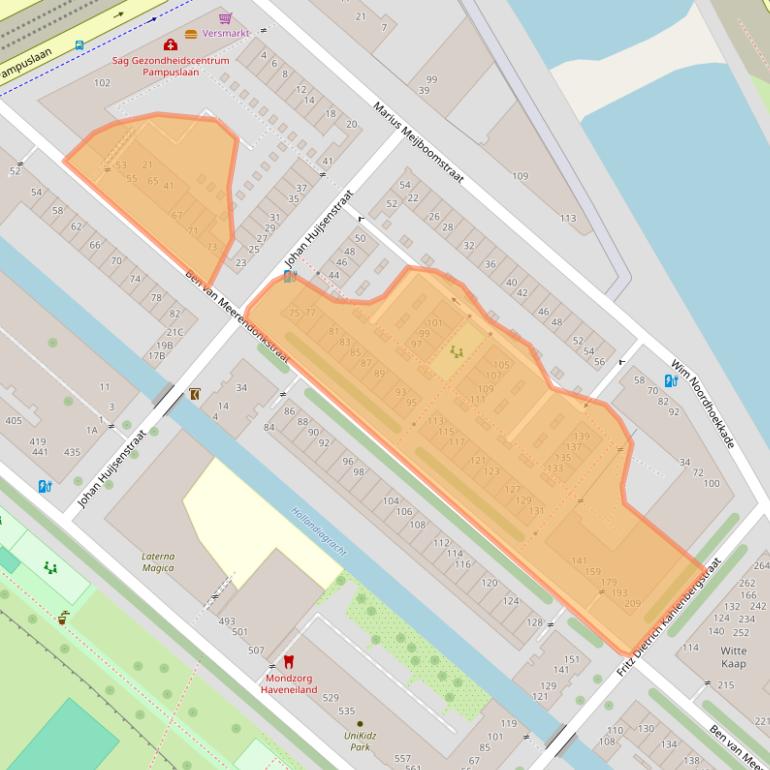 Kaart van postcodegebied 1087LB.