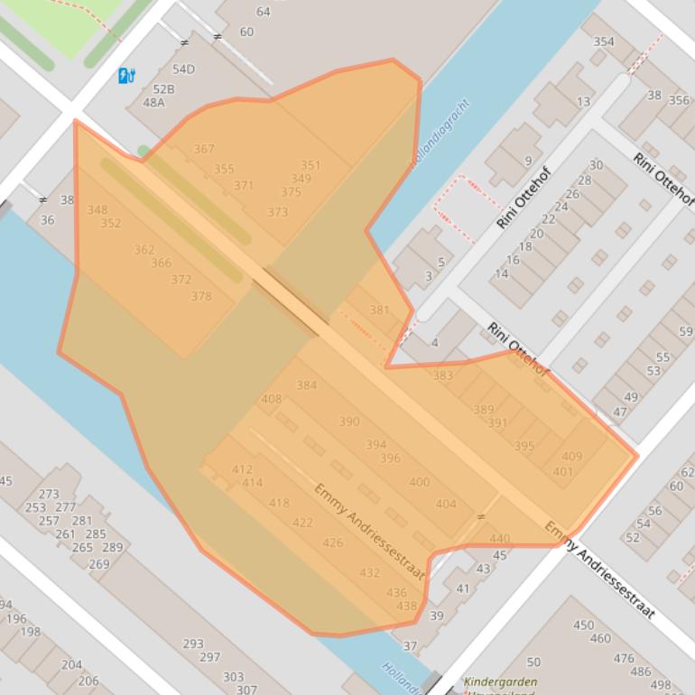 Kaart van postcodegebied 1087LS.