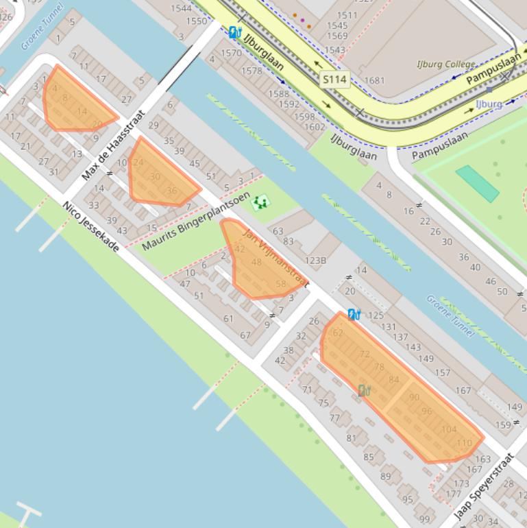 Kaart van postcodegebied 1087MC.