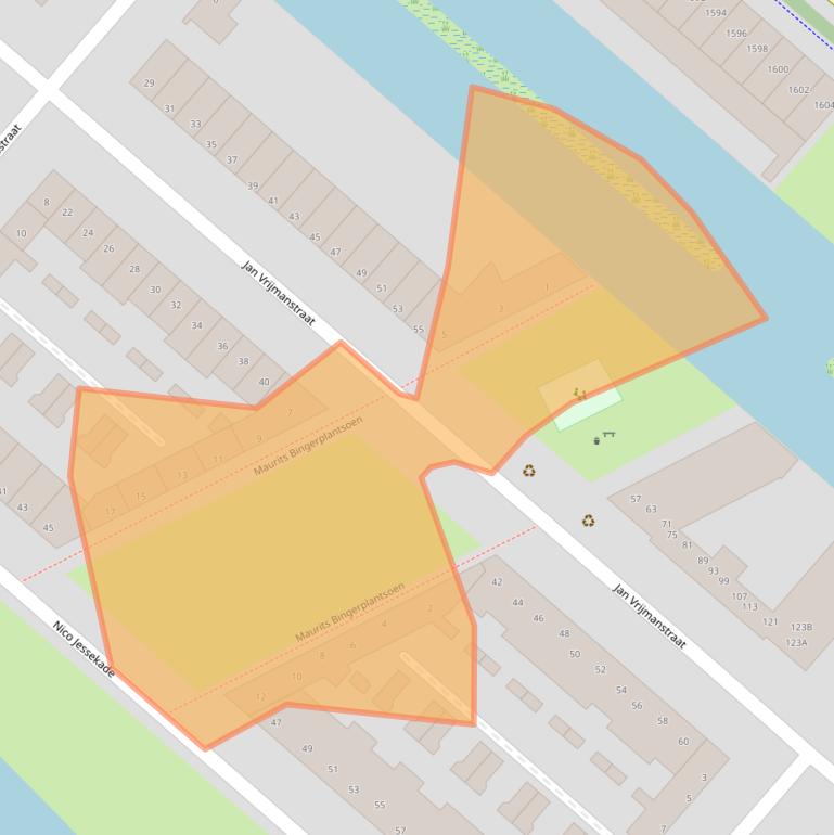 Kaart van postcodegebied 1087ME.