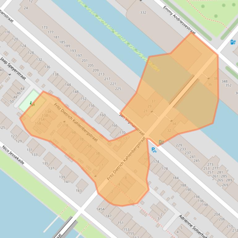 Kaart van postcodegebied 1087MS.