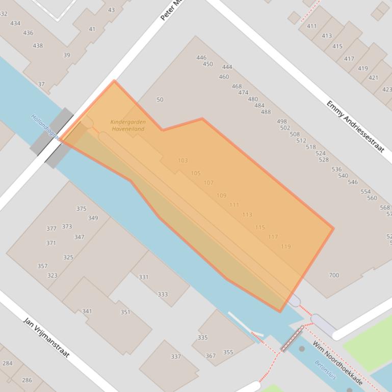 Kaart van postcodegebied 1087ND.