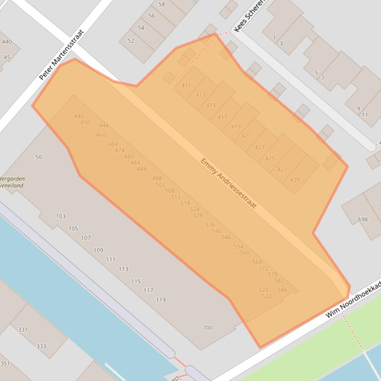 Kaart van postcodegebied 1087NE.