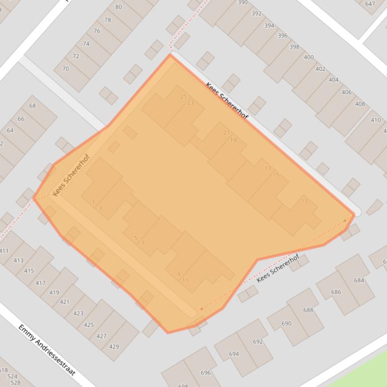 Kaart van postcodegebied 1087NG.