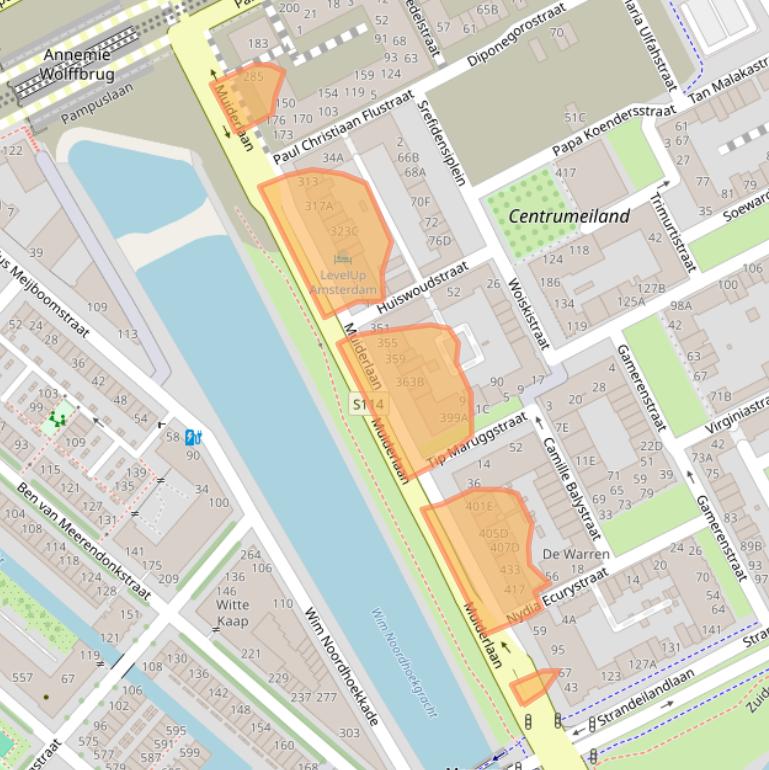 Kaart van postcodegebied 1087VA.