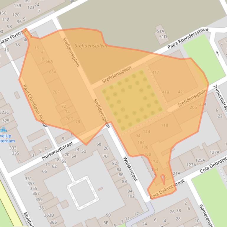 Kaart van postcodegebied 1087VE.