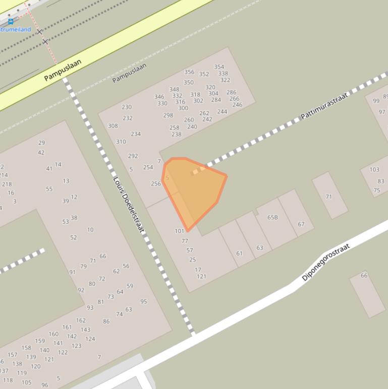 Kaart van postcodegebied 1087VL.