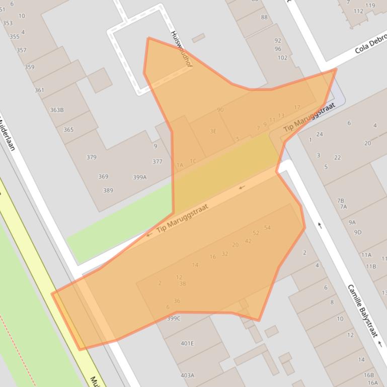 Kaart van postcodegebied 1087VR.