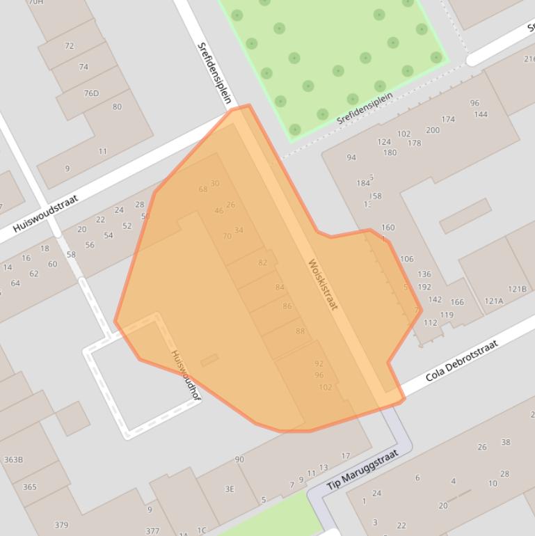 Kaart van postcodegebied 1087VT.