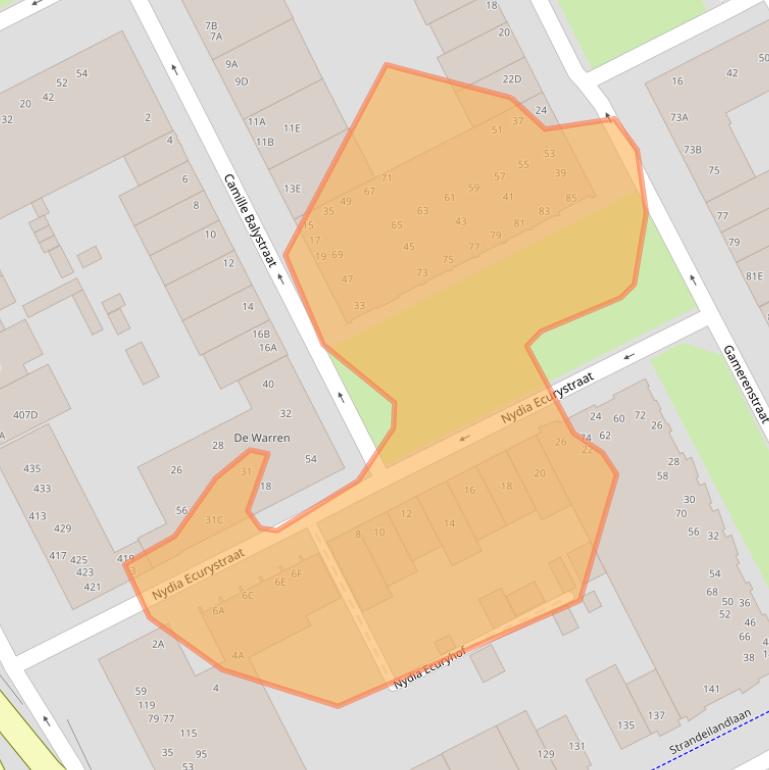 Kaart van postcodegebied 1087VV.