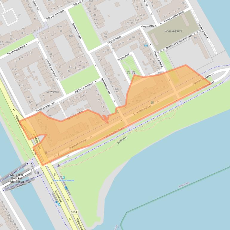 Kaart van postcodegebied 1087VW.