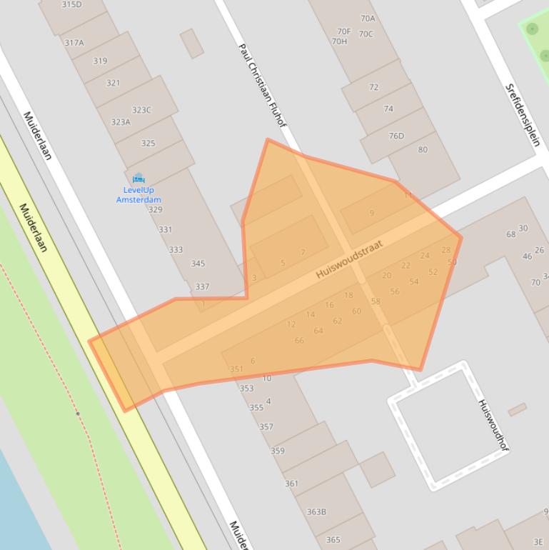 Kaart van postcodegebied 1087VX.