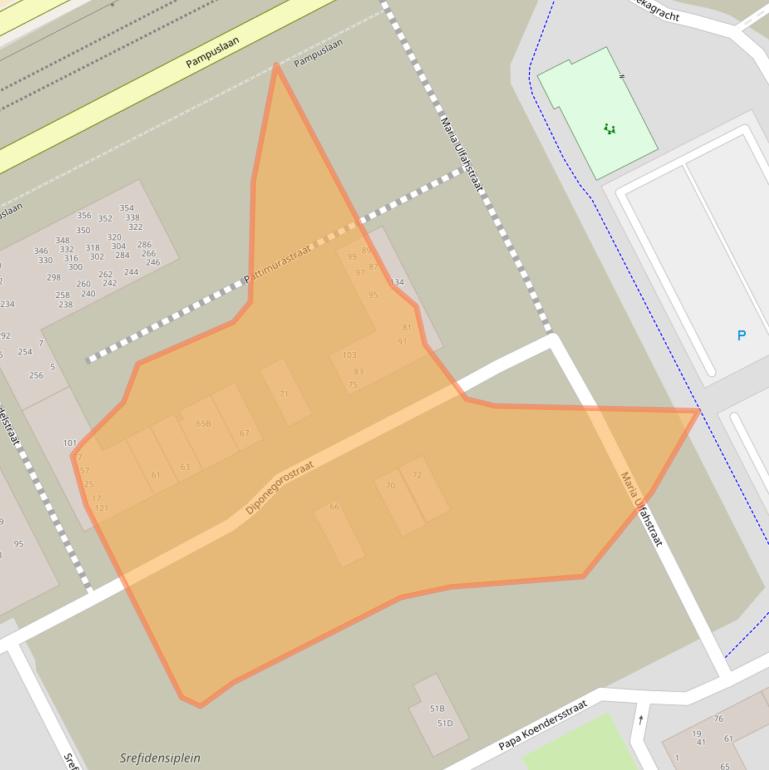 Kaart van postcodegebied 1087VZ.