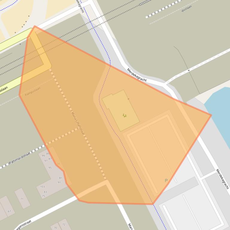 Kaart van postcodegebied 1087WB.