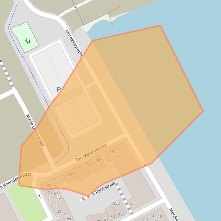 Kaart van postcodegebied 1087WE.