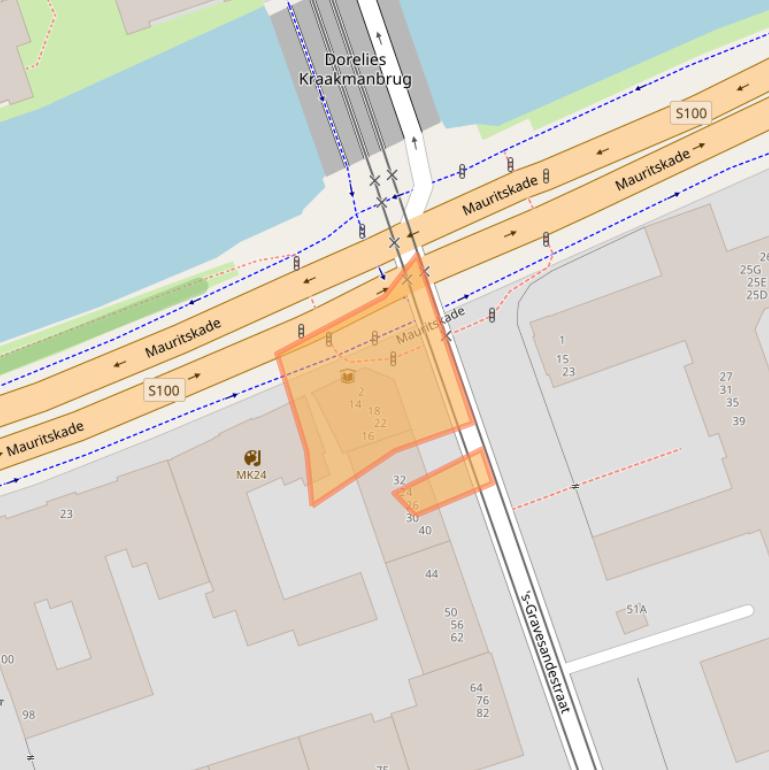 Kaart van postcodegebied 1091AA.