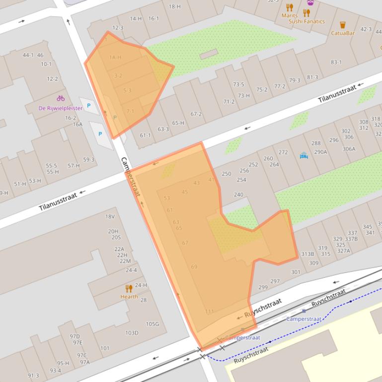 Kaart van postcodegebied 1091AD.