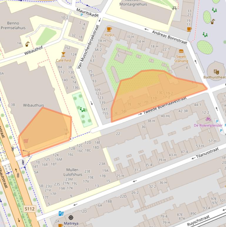Kaart van postcodegebied 1091AK.
