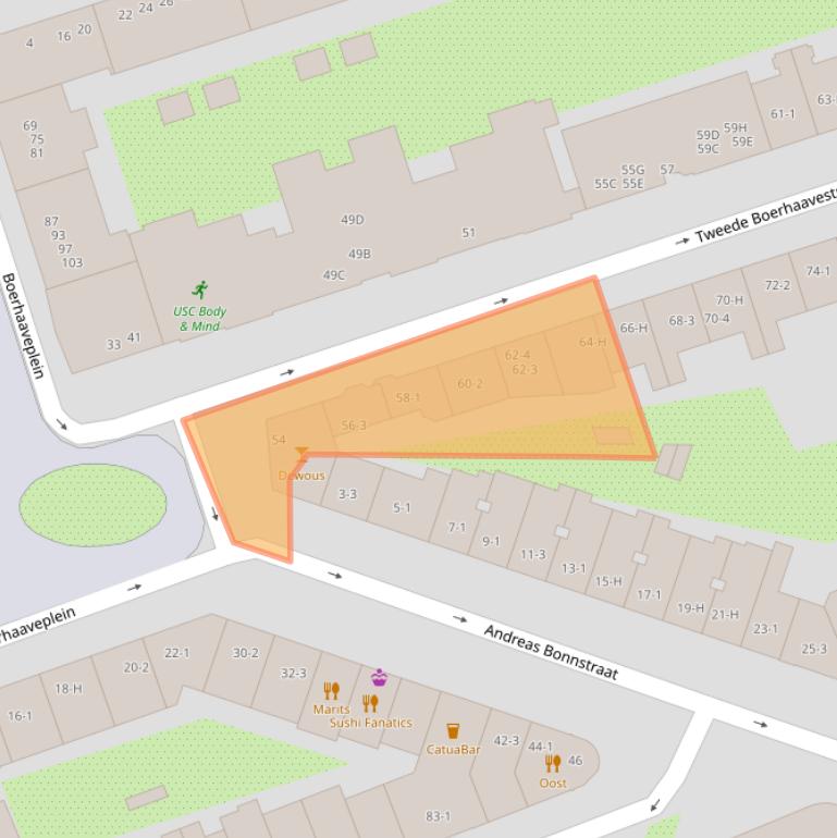 Kaart van postcodegebied 1091AP.