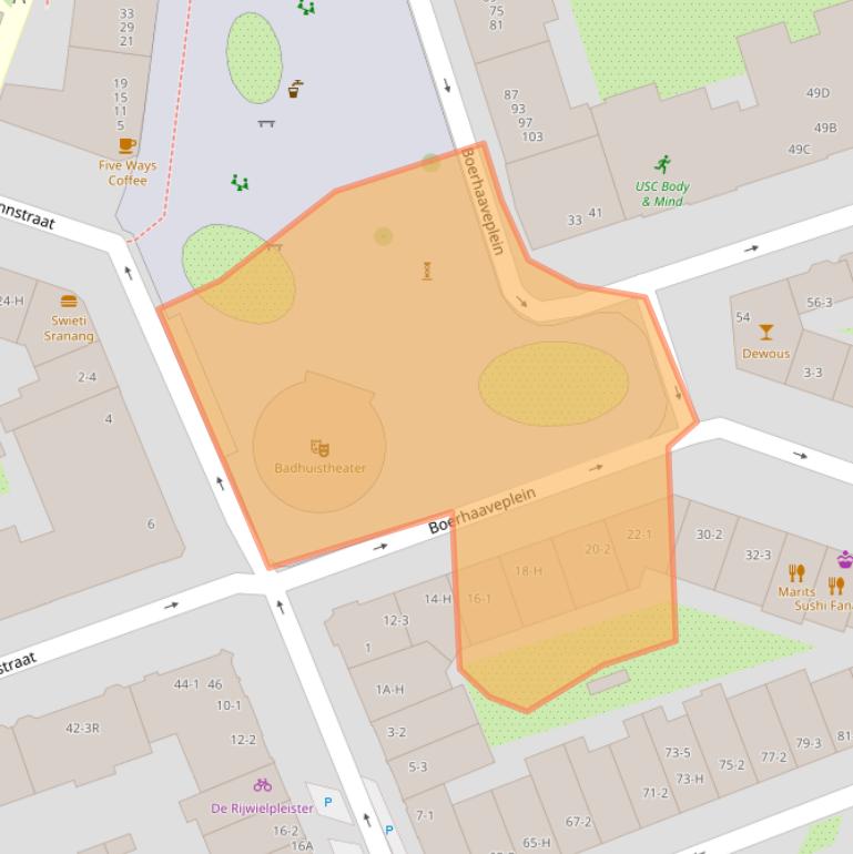 Kaart van postcodegebied 1091AT.