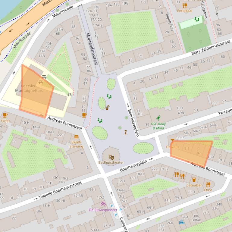 Kaart van postcodegebied 1091AV.