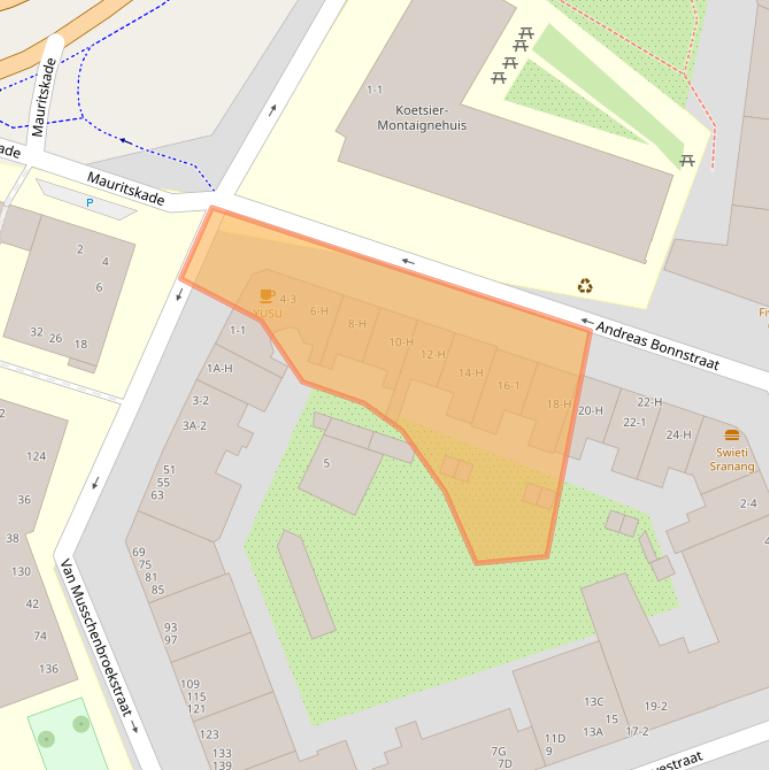 Kaart van postcodegebied 1091AX.