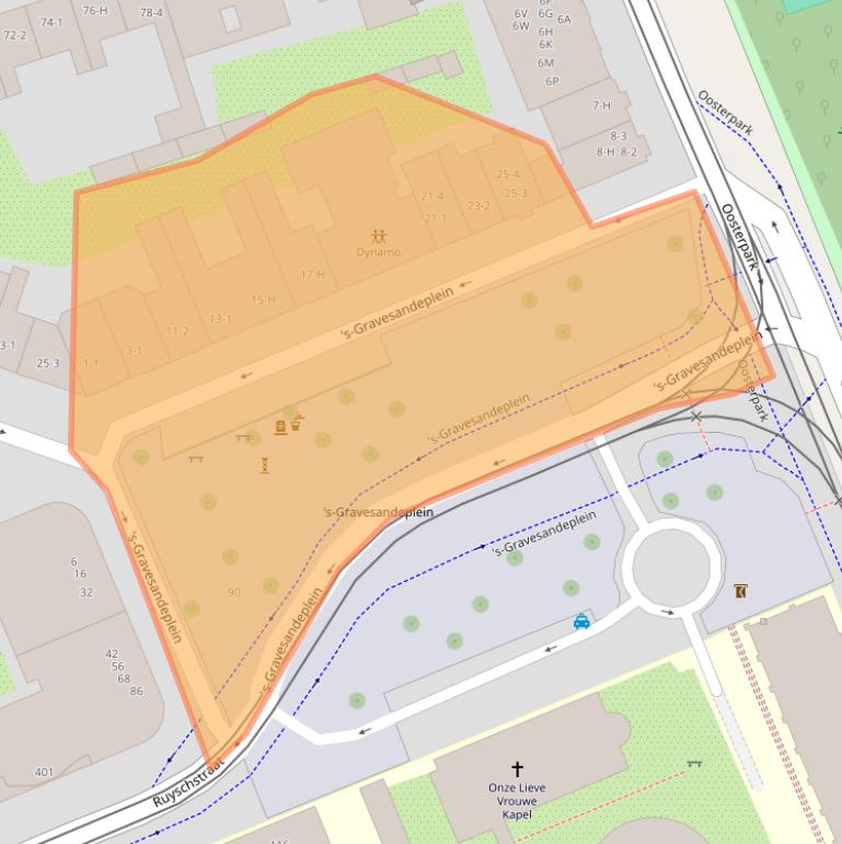 Kaart van postcodegebied 1091BB.