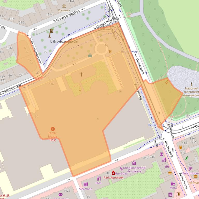 Kaart van postcodegebied 1091BC.