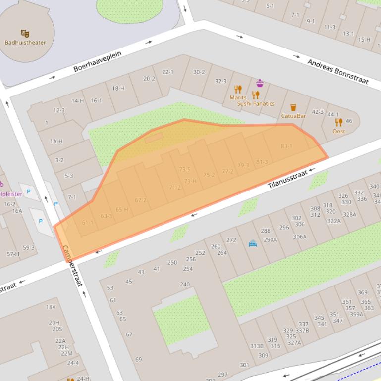 Kaart van postcodegebied 1091BG.