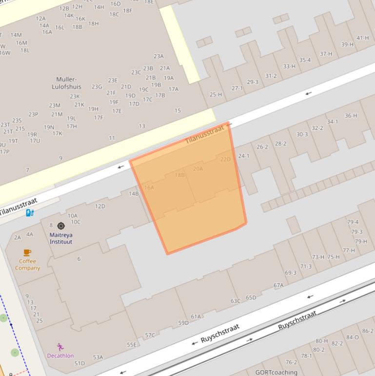 Kaart van postcodegebied 1091BJ.