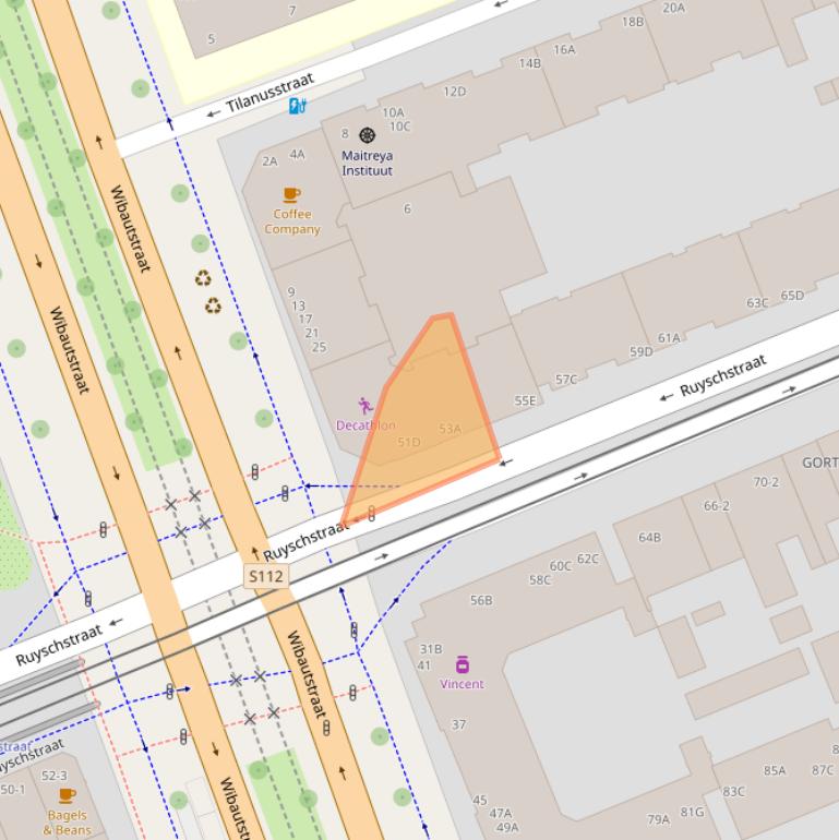 Kaart van postcodegebied 1091BT.