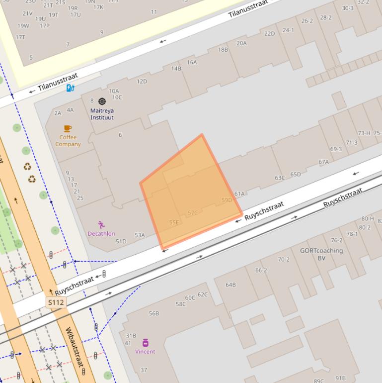 Kaart van postcodegebied 1091BV.