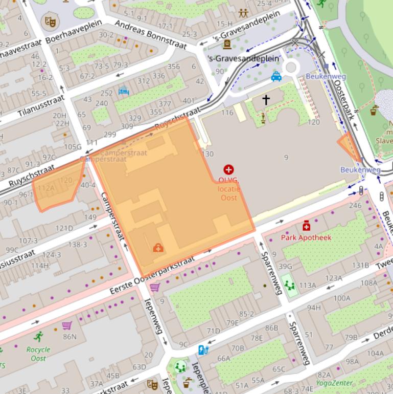 Kaart van postcodegebied 1091CH.