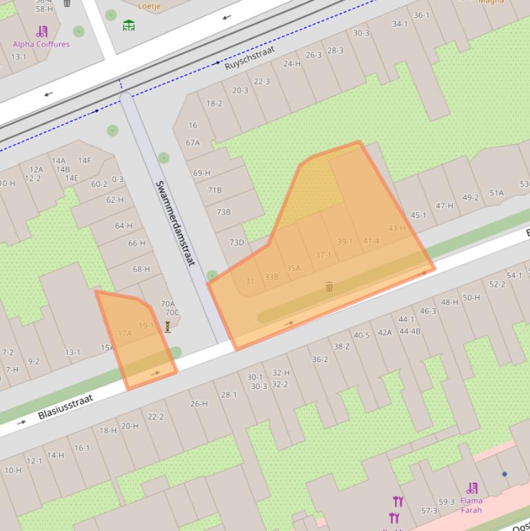 Kaart van postcodegebied 1091CK.