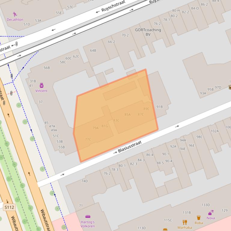 Kaart van postcodegebied 1091CM.