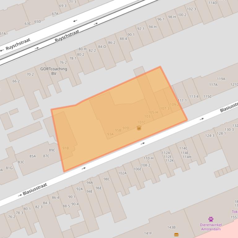 Kaart van postcodegebied 1091CN.