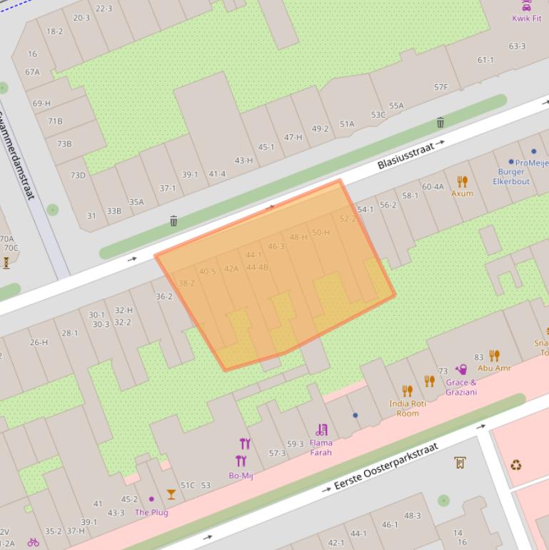 Kaart van postcodegebied 1091CT.