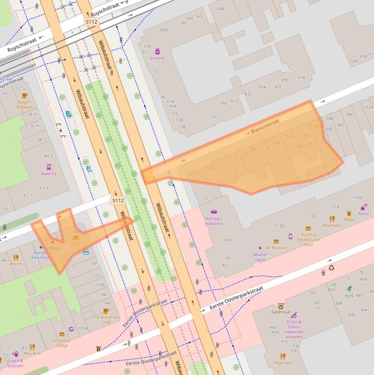 Kaart van postcodegebied 1091CW.