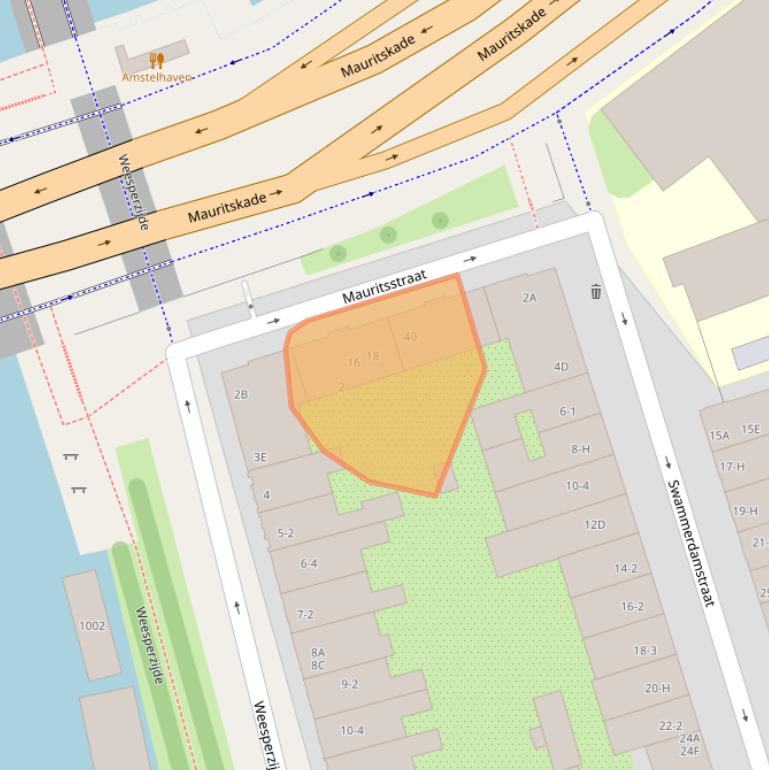 Kaart van postcodegebied 1091DA.