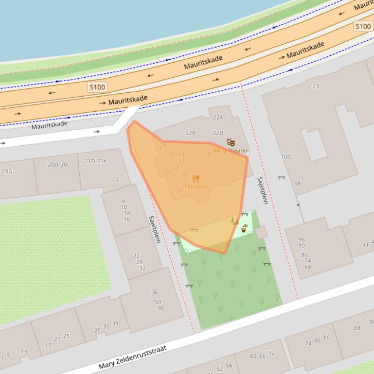 Kaart van postcodegebied 1091DB.