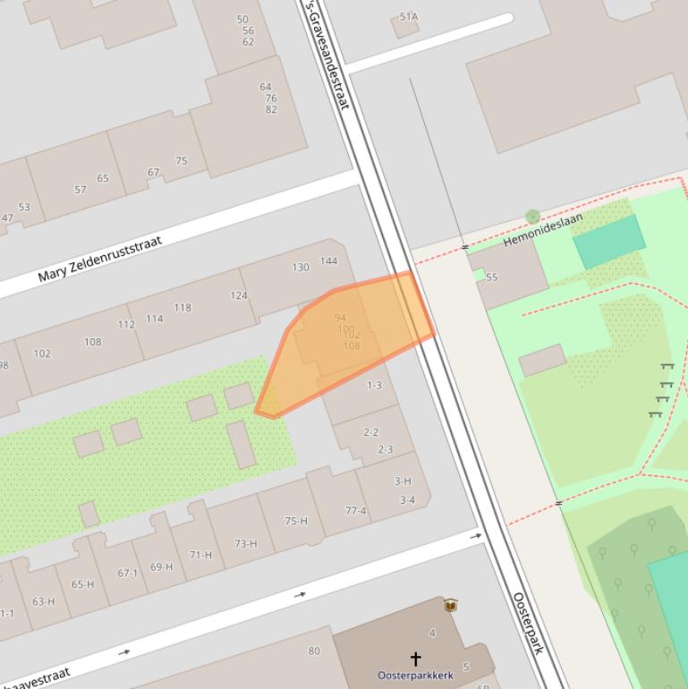 Kaart van postcodegebied 1091DG.