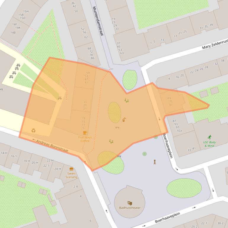 Kaart van postcodegebied 1091DH.