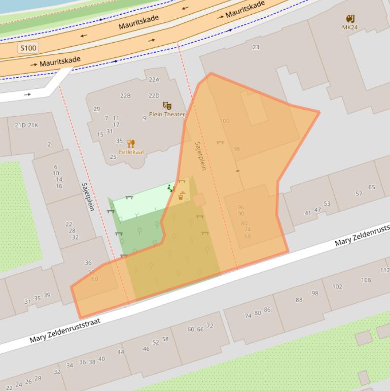 Kaart van postcodegebied 1091DK.