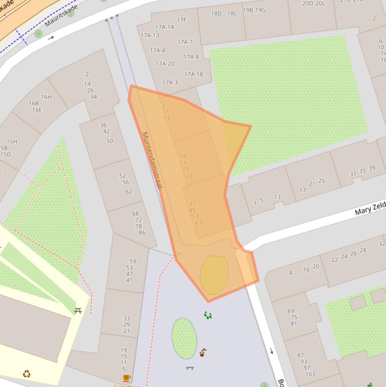 Kaart van postcodegebied 1091DR.