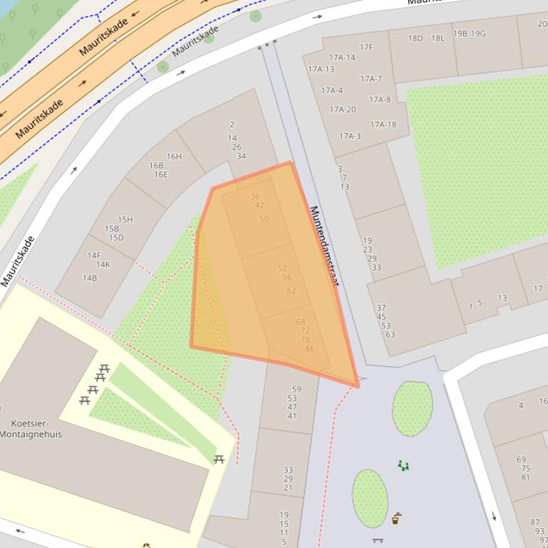 Kaart van postcodegebied 1091DV.