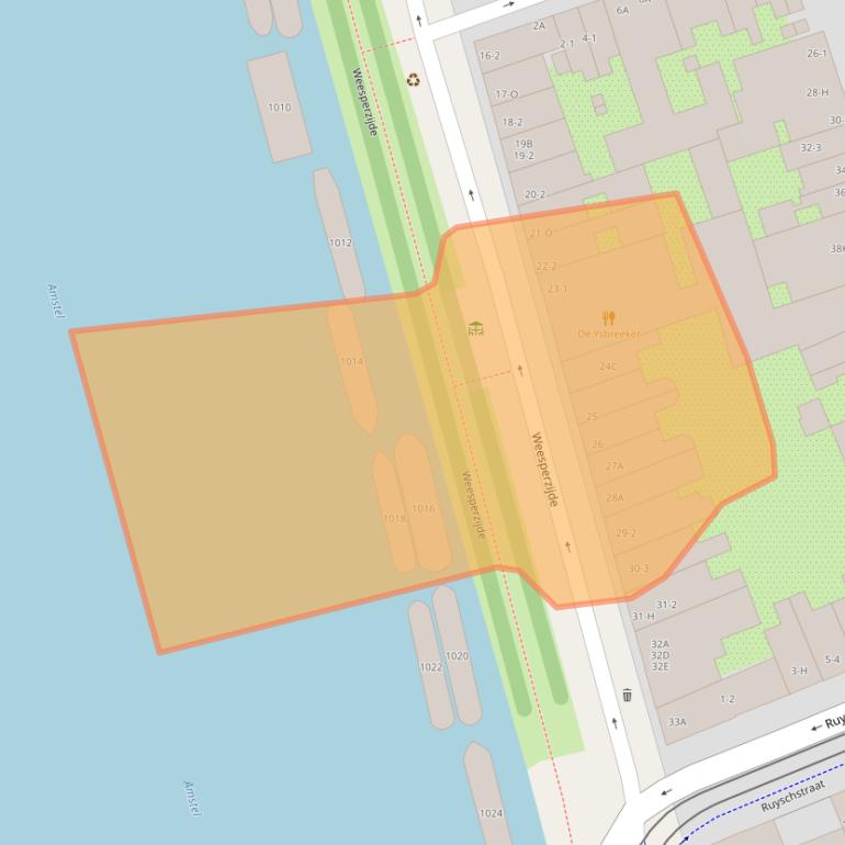 Kaart van postcodegebied 1091EC.